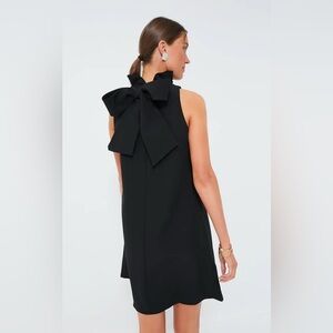 Tuckernuck Black Blythe Dress sz XXXL Sleeveless Ruffle Collar Bow Cocktail